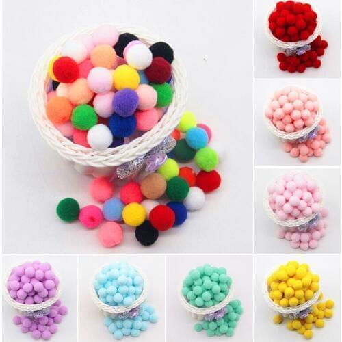 10/15/20/25mm Mini Fluffy Soft Pom Poms Pompoms Ball Handmade Kids Toys Wedding Decor DIY Sewing Craft Supplies 100Pcs