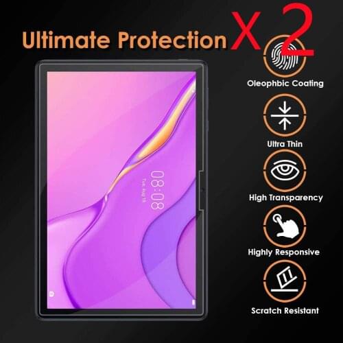 2Pcs Tablet Tempered Glass Screen Protector Cover for Huawei Matepad T10 9.7"/T10S 10.1 Inch Bubble Free HD Eye Protection Film