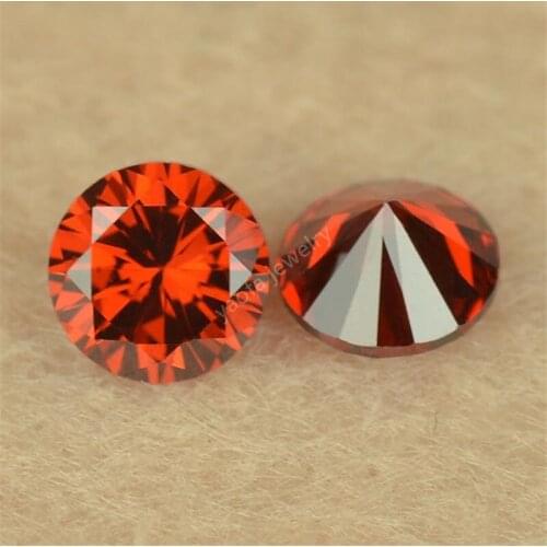 3~20mm 5A Quality Round Shape Diy Light Garnet Red Color Lab Created Cubic Zirconia Gems Beads Loose Zircon CZ Stone For Jewelry