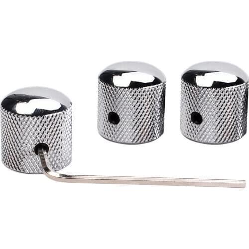 3pcs Dome Knob Volume Tone Control Knobs with Inner Hexagon Wrench for Electric