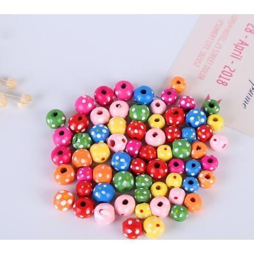 50pcs/lot Mix Color Plum Handmade Ball Natural Wood Beads for Jewelry Making Diy Bracelet Necklace Wholesale Wood Craft MR 003