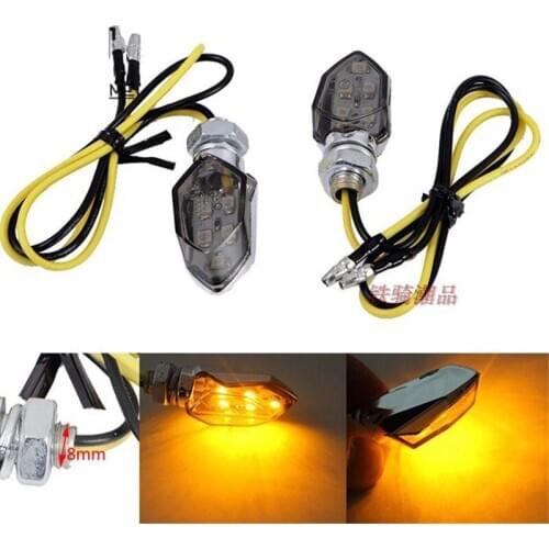 8MM mtoorbike turn signals indicator blinker transparent smoke lens motorcycle flashing cafe racer LED moto turn signal light