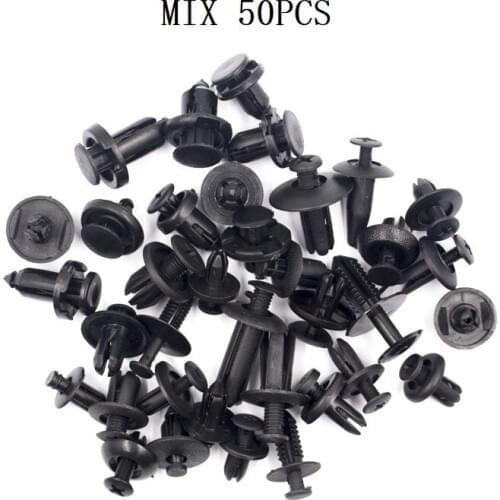 A2 Mixed 50 Pcs Car Fastener Rivets Retainers Clips For Front Rear Bumpers Fenders Trim Door Panel Vehicle accessories