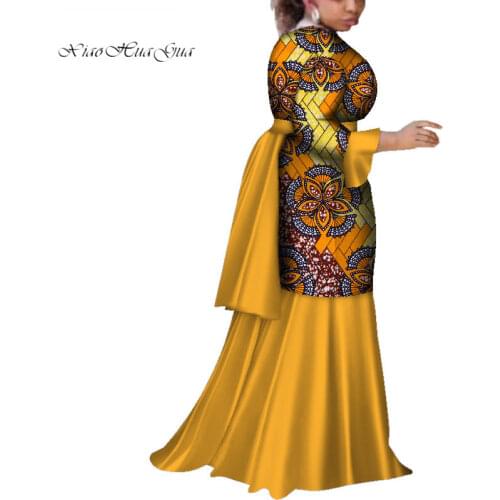 African Dresses for Women Fashion Ankara Flare Sleeve Party Dress Women Dashiki African Print Long Dresses WY4103