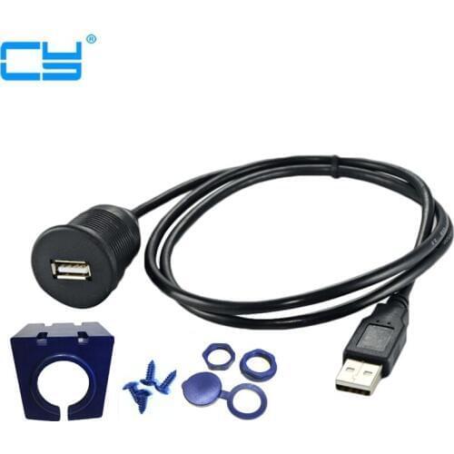 Car Truck Boat Dashboard Flush Mount USB2.0 Male to Female Extension Lead Cable Auto Dash Board Panel Waterproof Cord Wire 1m 2m