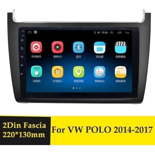2 Din Car Radio Fascia for VW Polo 2014-2017 Stereo Panel Dash Mount Trim Installation Kit Frame Dashboard Audio Player Panel
