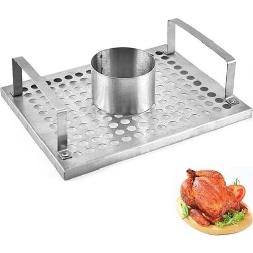 BBQ grill Stainless Steel Beer Can Chicken Holder Roaster Grill Rack Barbecue Grill Basket Turkey Roasting Rack for Grill Smoker