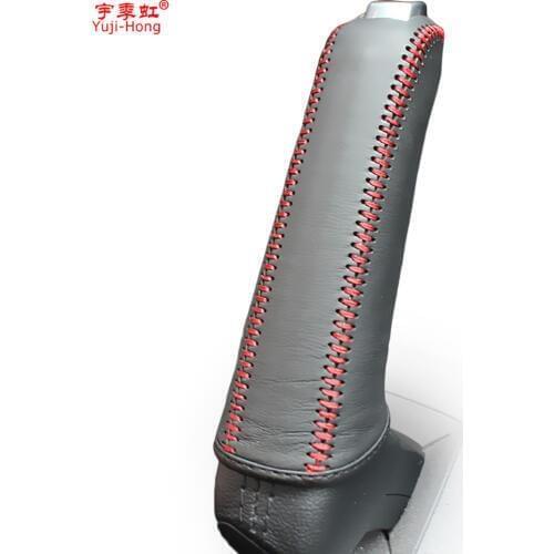 Yuji-Hong Car Handbrake Covers Case for Ford Focus 2.0L 2012 Auto Handbrake Grips Hand-stitched Genuine Leather Cover