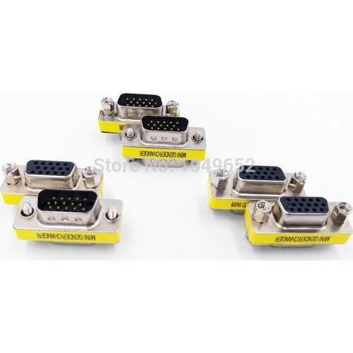 DB15 MINI GENDER CHANGER data cable connector convert plug VGA Plug connector 15pin port socket