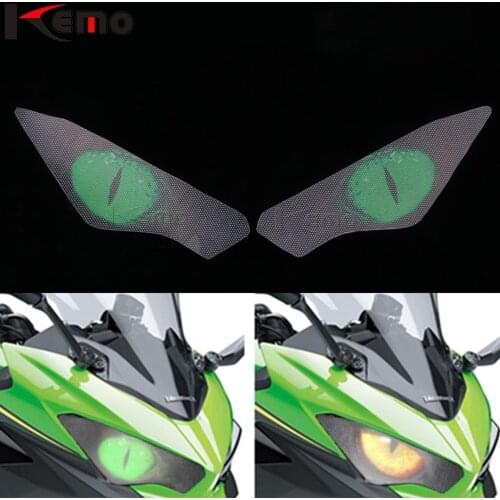 For KAWASAKI NINJA400 NINJA 400 2018-2021 Motorcycle Accessries 3D Front Fairing Headlight Sticker Guard Head light Stickers