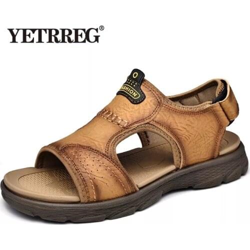 Summer Mens Sandals Genuine Leather Beach Sandals Outdoor Wading Sneakers Gladiator Men Sandals Slippers Men Casual Shoes