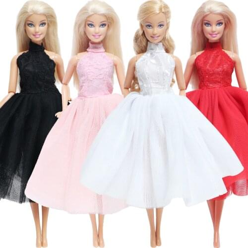 Fashion Doll Dress Colorful Lace Ball Gown Wedding Party Skirt Princess Bride Clothes for Barbie Doll Accessories Baby Girl Toys