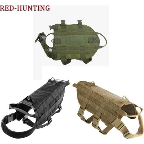 New Durable Tactical Hunting K9 Dog Training MOLLE Vest Harness Combat Dog Vest