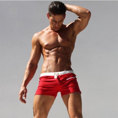 Swimwear Men Swimsuit Maillot De Bain Trunks Swim Suit Zwembroek Jongens Surfing Zwembroek Heren Sexy Beach Solid Plus Size