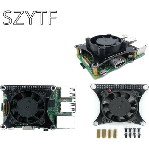 Raspberry pi 2 3 4 b + silent fan heat sink wind speed PWM controllable