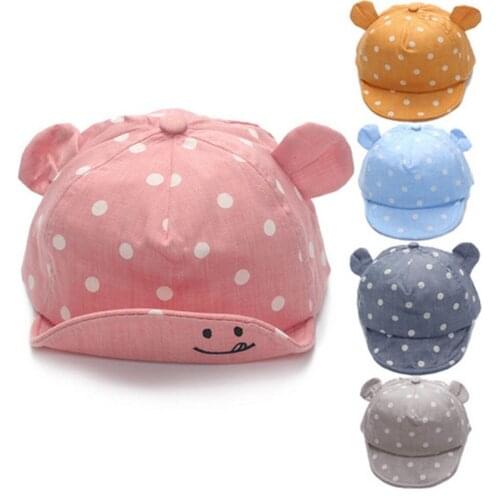 Baby Sun Hat Cap Cotton Summer Beach Striped Brim 8-20 Months 5 Colors Choose
