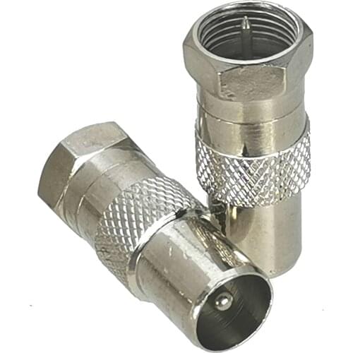 1Pcs F TV Male Plug to IEC PAL DVB-T Male Plug RF Adapter Connector Coaxial High Quanlity