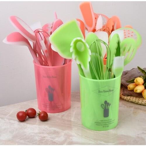 Silicone kitchen utensils tools Cookware cookingt spatula spoon baking accessories dinnerware utensil set gadgets for kitchen