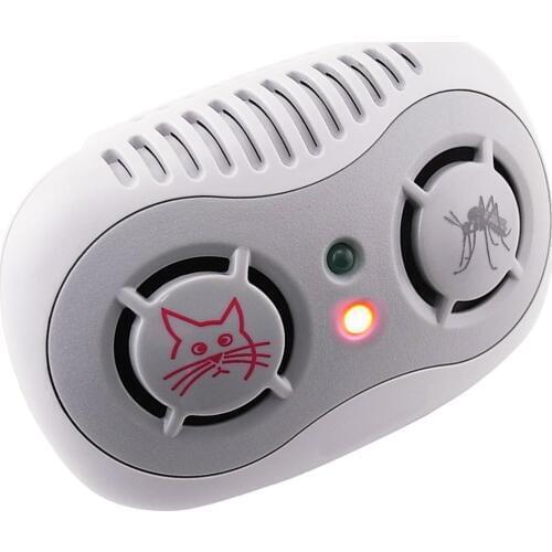 2-in-1 Electronic Ultrasonic Repeller Anti Mouse & Mosquito 50/60Hz, Rats Control, Plug-in Non-Toxic Repellent, Pet & Kids Safe