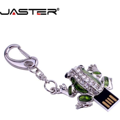 JASTER metal frog crystal usb flash drive pendrive 4GB 8GB 16GB 32GB memory stick U disk USB 2.0 free shipping