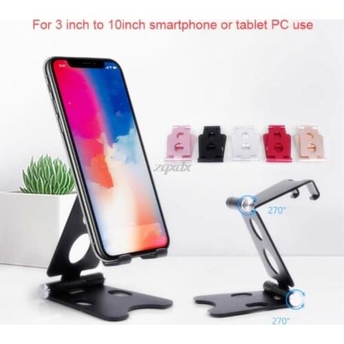 Aluminum Alloy Rotatable Phone Holder Tablet Holder Stand Mount Support Bracket Adjustable Table Holder for iphone X for Samsung