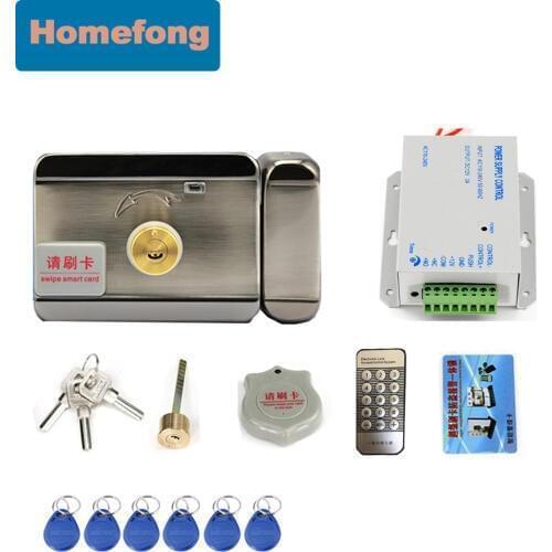 Homefong Electric Gate Lock Door With Key RFID Card 3A Power Supply for Video Door Phone Intercom System 12V