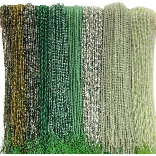 2 3 4 mm 15.5" Small Tiny Green Natural Turquoises Jades Agates Quartz Amazonite Stone Beads Loose Spacer Bead Accessories DIY