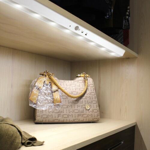 2pcs USB 40cm length rechargeable battery LED sensor lights 40cm length PIR motion sensor under led cabinet lights with switches