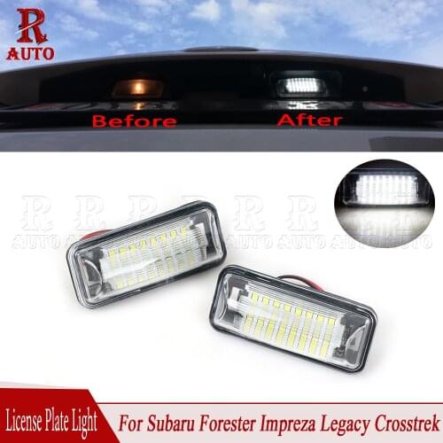 R-Auto 2 Pcs LED Number License Plate Light Lamp White Car Accessories For Subaru Forester Impreza Legacy BRZ WRX XV Crosstrek