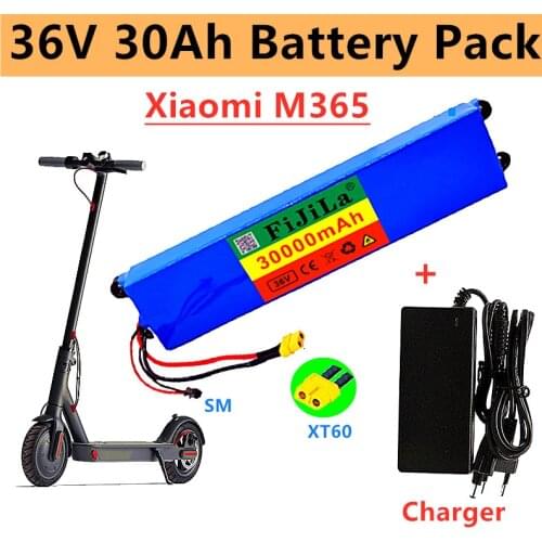 36V 30Ah 18650 lithium battery pack 10S3P 30000mah 250W-500W Same port 42V Electric Scooter M365 ebike Power Battery with BMS
