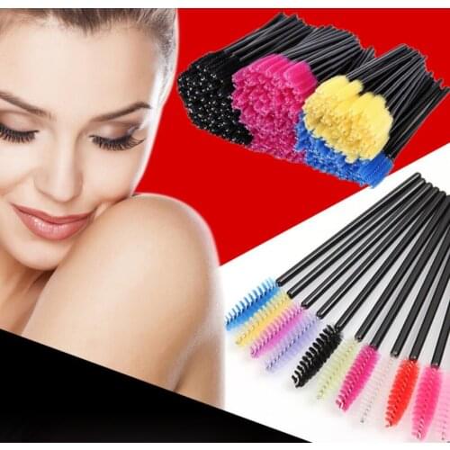 50Pcs/Pack Disposable Eyelash Brushes Mascara Wands Applicator Wand Brushes Micro Eyelash Comb Brushes Spoolers Makeup Tool Kit