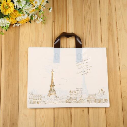 50pcs High Quality Handing Paris Tower Plastic Bag Shopping Pouch Wedding Gift Favor Candy Package handing Bags Free Shipping
