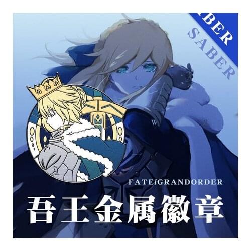 Anime Fate/stay night Altria Pendragon Saber Metal Badge Figure Brooch Pin Bags Pendant Medal Button Souvenir Costume Gift