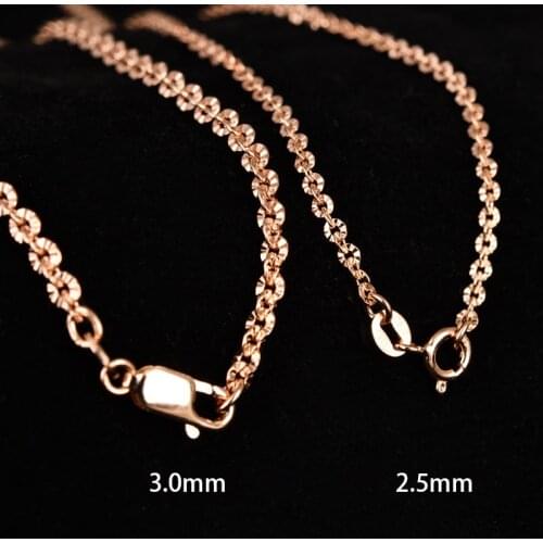 MIQIAO 925 Sterling Silver Rose Gold Platinum Color O-chain Long 40 45 50 60 70 80 CM Wide 2.5 3 MM Shine Necklace Fashion Gift
