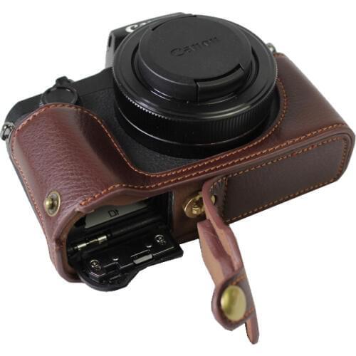 Genuine Leather case Half Body Set Cover Camera Bag For Canon G1XIII G1X MarkIII G1X3 G1XM3 with Battery Opening