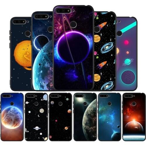 Stars Space black Silicone Phone Case For Huawei honor 30 20 Pro 8 8X 9 10 20 Lite Mate 10 20 30 Lite Pro cover