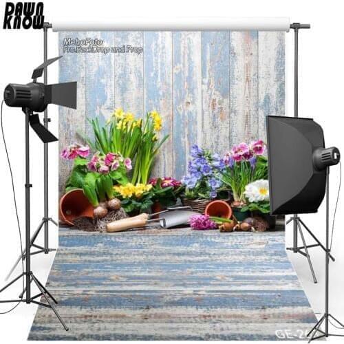 DAWNKNOW Happy Easter Vinyl Photography Background Floor Flower New Fabric Polyester Backdrop For Newborn photo studio Props 263