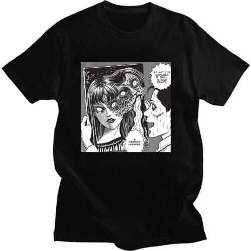 Junji Ito T-Shirt Men/women Unisex Anime Shirt Homme Summer Tops Short Sleeve Horror Shirt