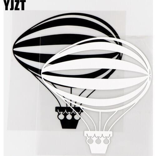YJZT 14.9×15.6CM Personalized Car Stickers Airship Hot air Balloon Vinyl Decal Body Decoration Black / Silver 10A-0566