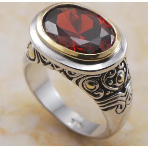 Garnet Women 925 Sterling Silver Ring F362 Size 6 7 8 9 10