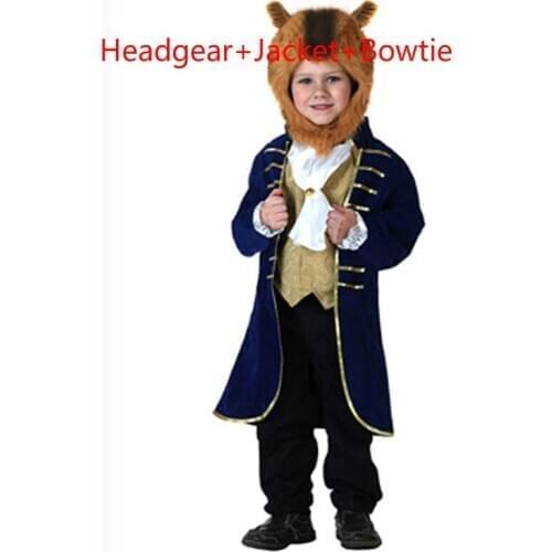 Beauty and the Beast Kids Cosplay Costume Prince Halloween Party Role-play Dress-up Children Performance Clothing For Boys