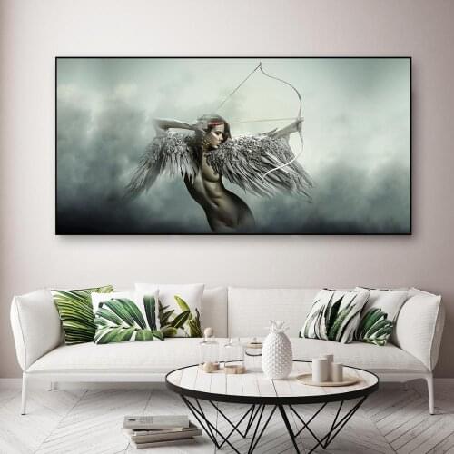 Angel Wings Body Sensual Wall Art Canvas HD Print Picture Painting Home Decor Fantasy Wing Sexy Girl Nude Posters Modern Modular