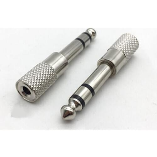 Copper 6.35mm Male Plug To 3.5mm Stereo Female Headphone Jack Audio Adapter