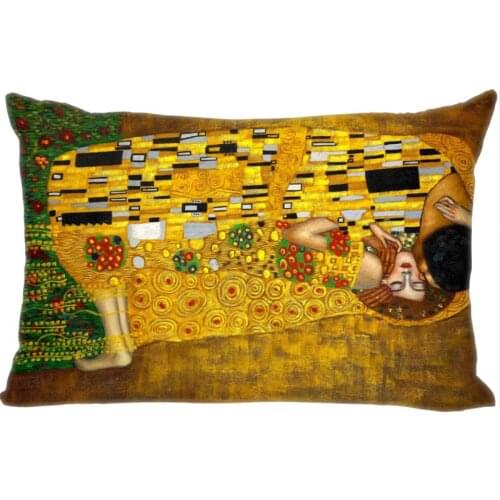 Fashion Custom Artist Gustav Klimt Pillow Cover Rectangle Zippered Classic 50X75cm Two sided Prints Pillow Case