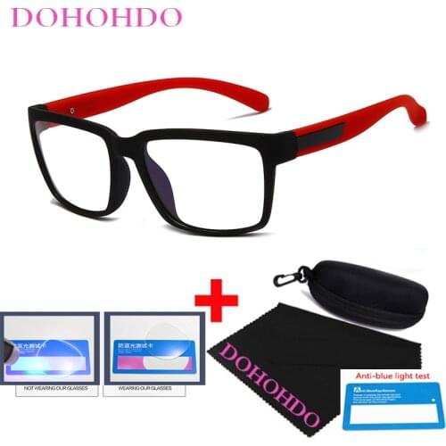 2021 Anti Blue Light Glasses Blocking Filter Reduces Glasses Men Black Blue Square Spectacle Frame Computer Glasses For Women