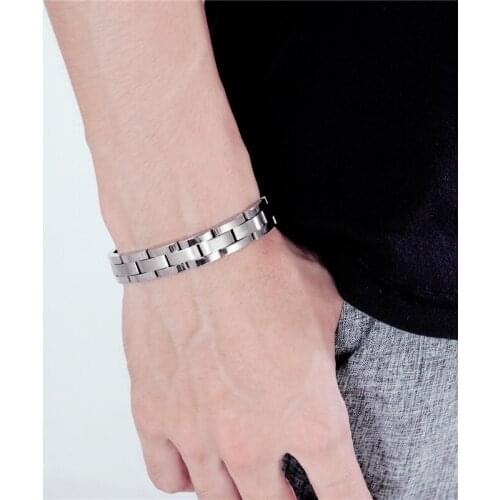 23Cm Korean Version Magnet Bracelets For Man Stainless Steel Steel Color Fashion Trend Removable Chain Length Luxury Jewelry