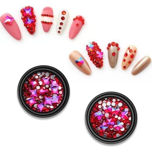 Astrobox High Quality Nail Art Rhinestone DIY Nail Glue On Nail Manicure Set Crystal Glass Rhinestone Stone 네일 아트