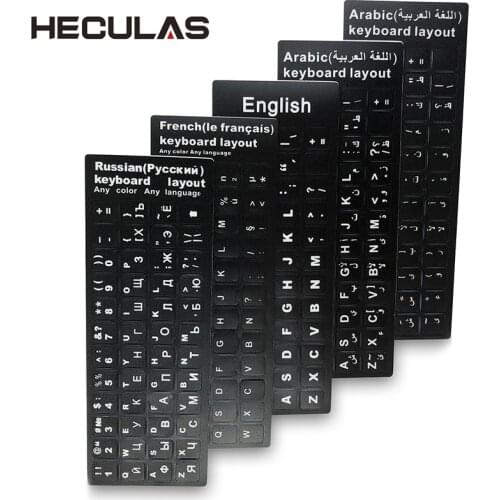 Russian French English Arabic Spanish Portuguese Hebrew Keyboard Stickers Letter Alphabet Layout Sticker For Laptop Desktop PC