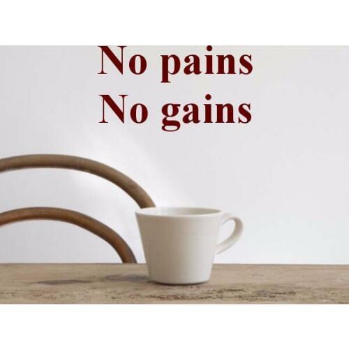 No Pains No Gains Famous Words Stickers Bedroom Wallpaper Wall Decal Kids Baby Rooms Decor Vinyl Wall Sticker
