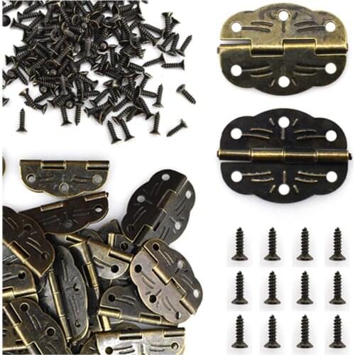 40 Pieces Antique Small Hinges oil rubbed brass Box Hinges for crafts Wooden Box Gift Box Hinges Cabinet Drawer Jewelry Box and